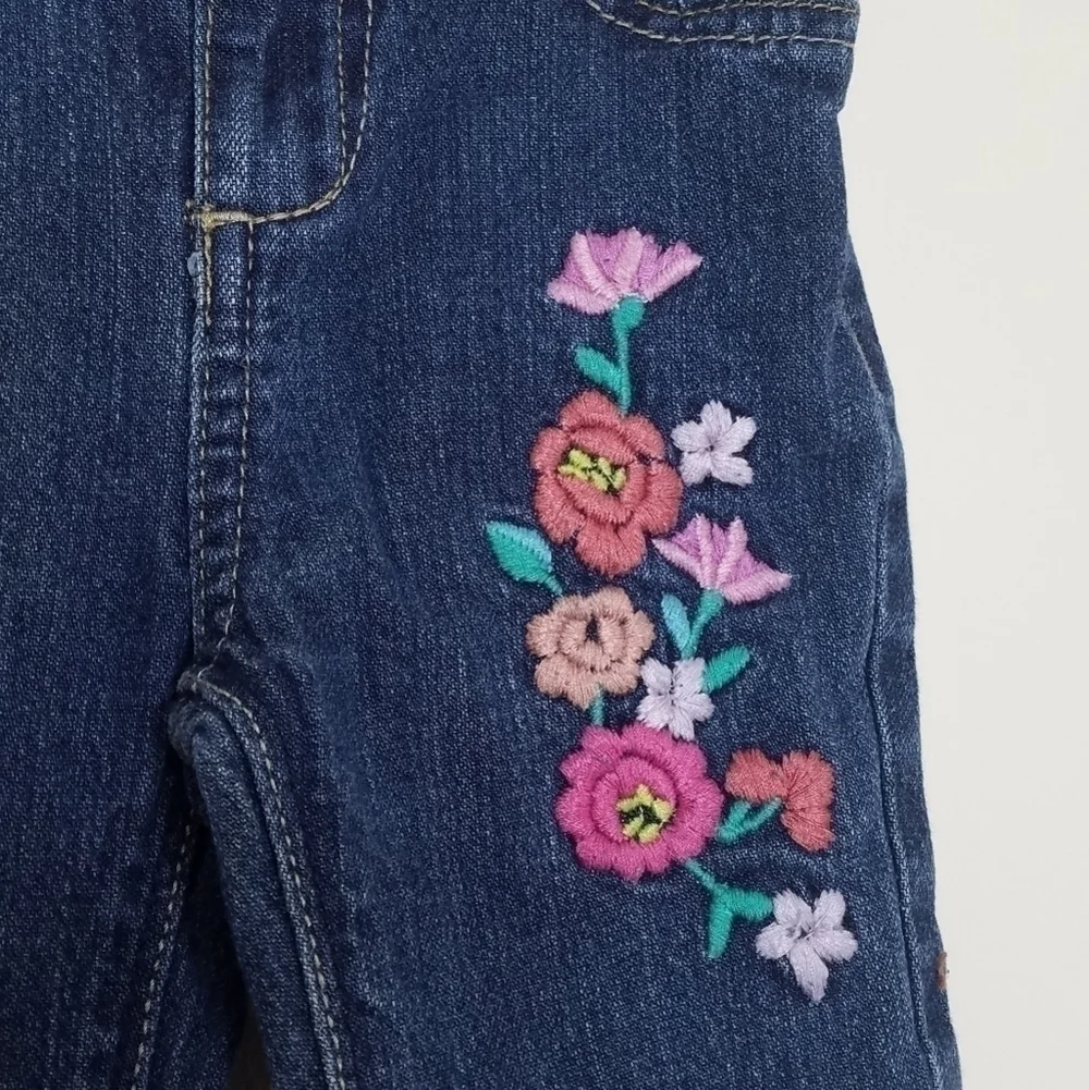 Genuine Kids Embroidered Flower Denim Jeans 18m